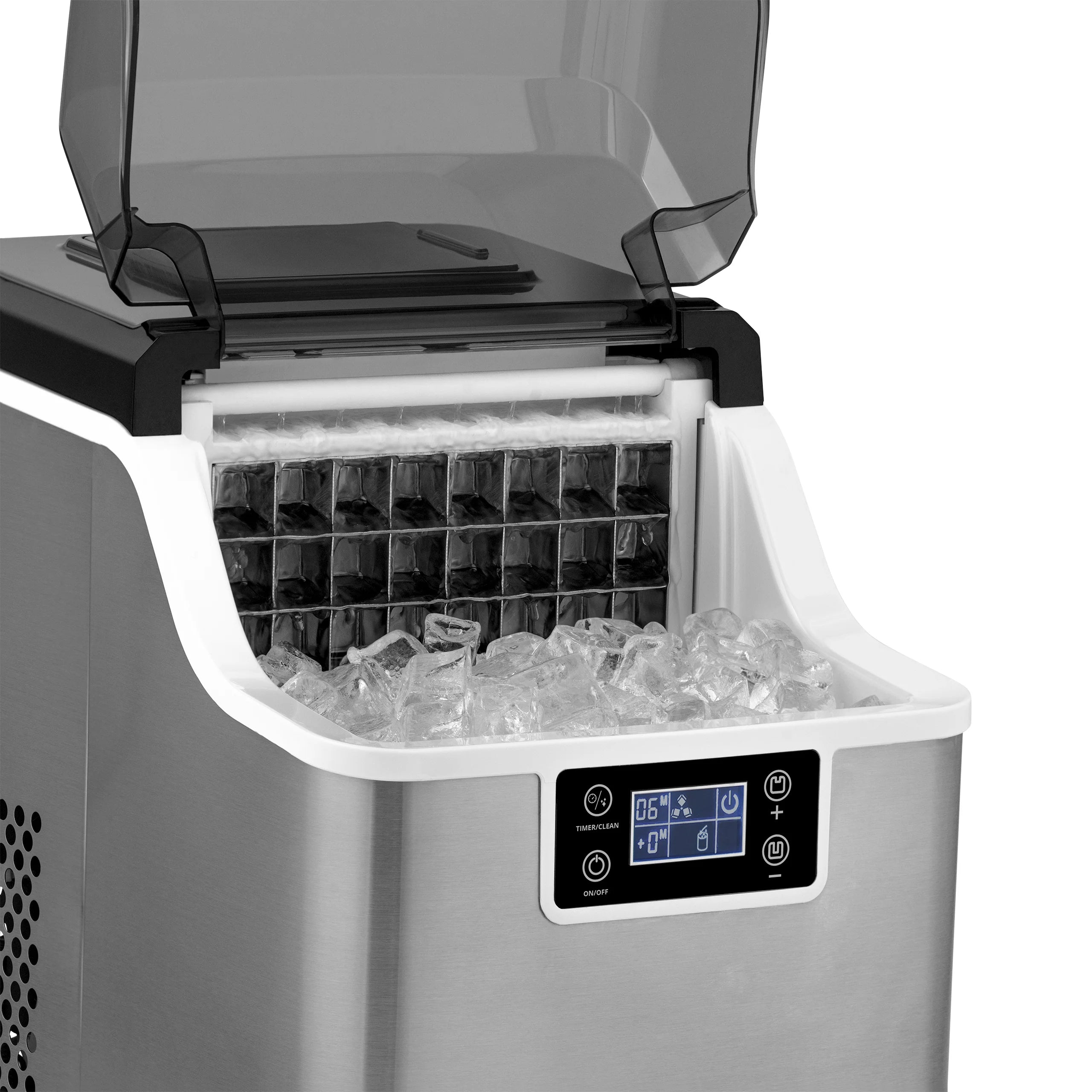 2025 Máquina de Hielo de Encimera Newair® – Cubos de Hielo Transparentes, Acero Inoxidable