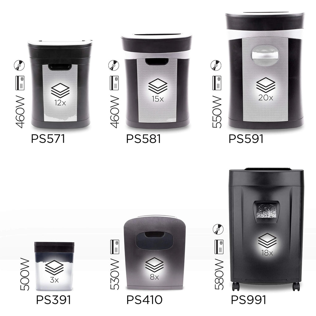 2025 Duronic Trituradora PS571, corte cruzado, hasta 12 hojas, destructora de documentos compacta y robusta, para uso doméstico y oficina, destruye papel, tarjetas de crédito, sobres, documentos – Negro, P4