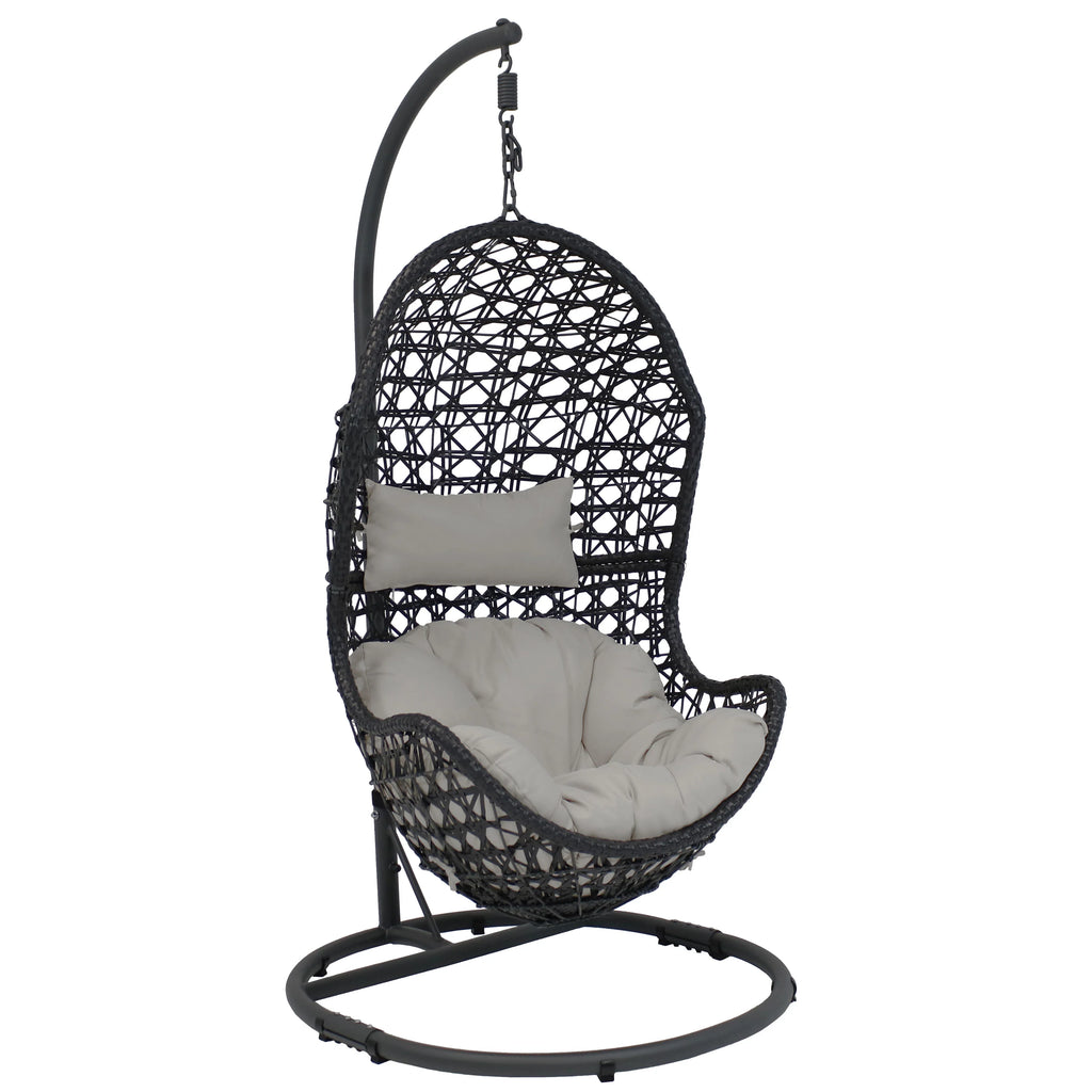 2025 Silla Colgante Tipo Huevo Sunnydaze Cordelia con Estructura de Acero y Cojín