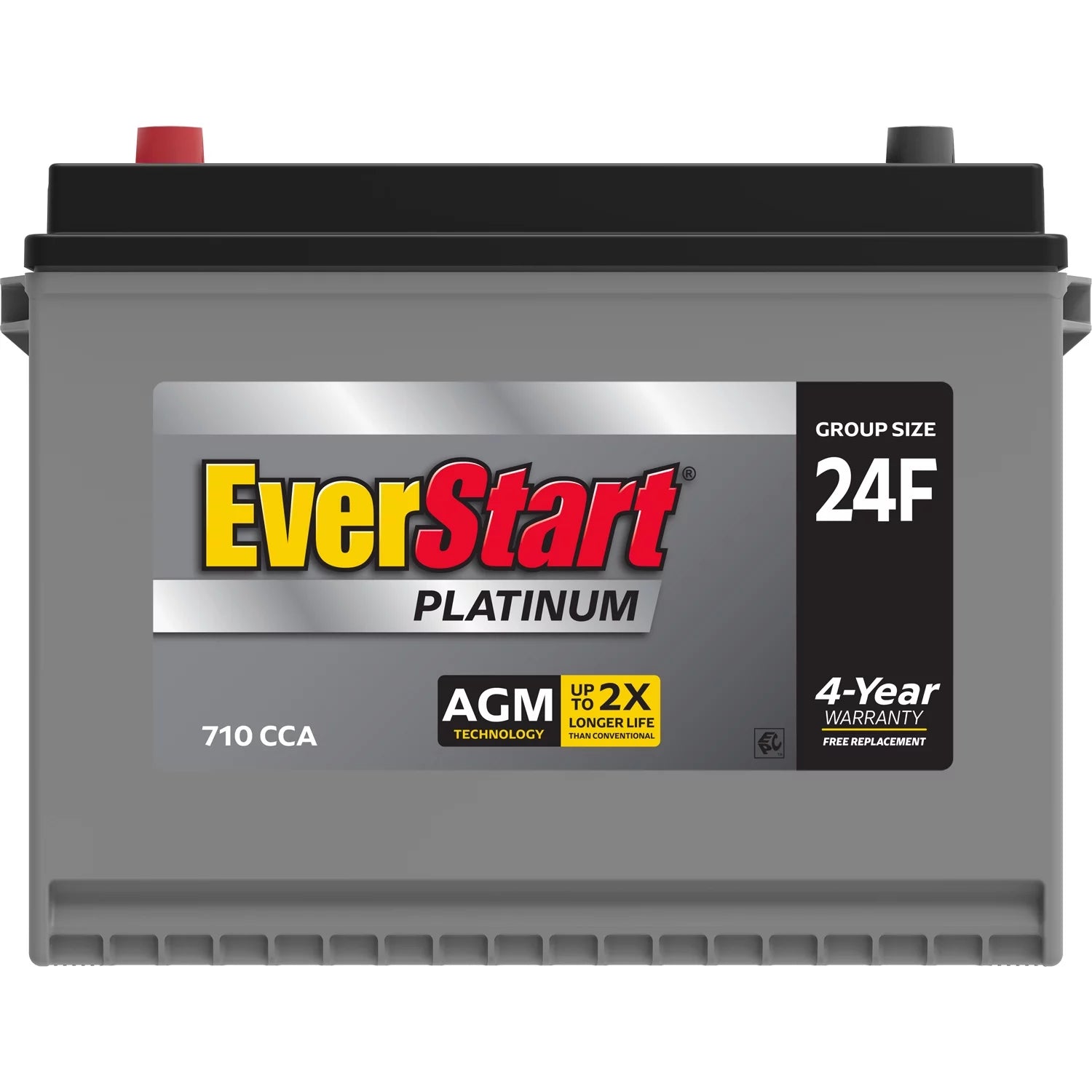 2025 Batería Automotriz EverStart Platinum AGM, Tamaño de Grupo 24F, 12 Voltios, 750 CCA