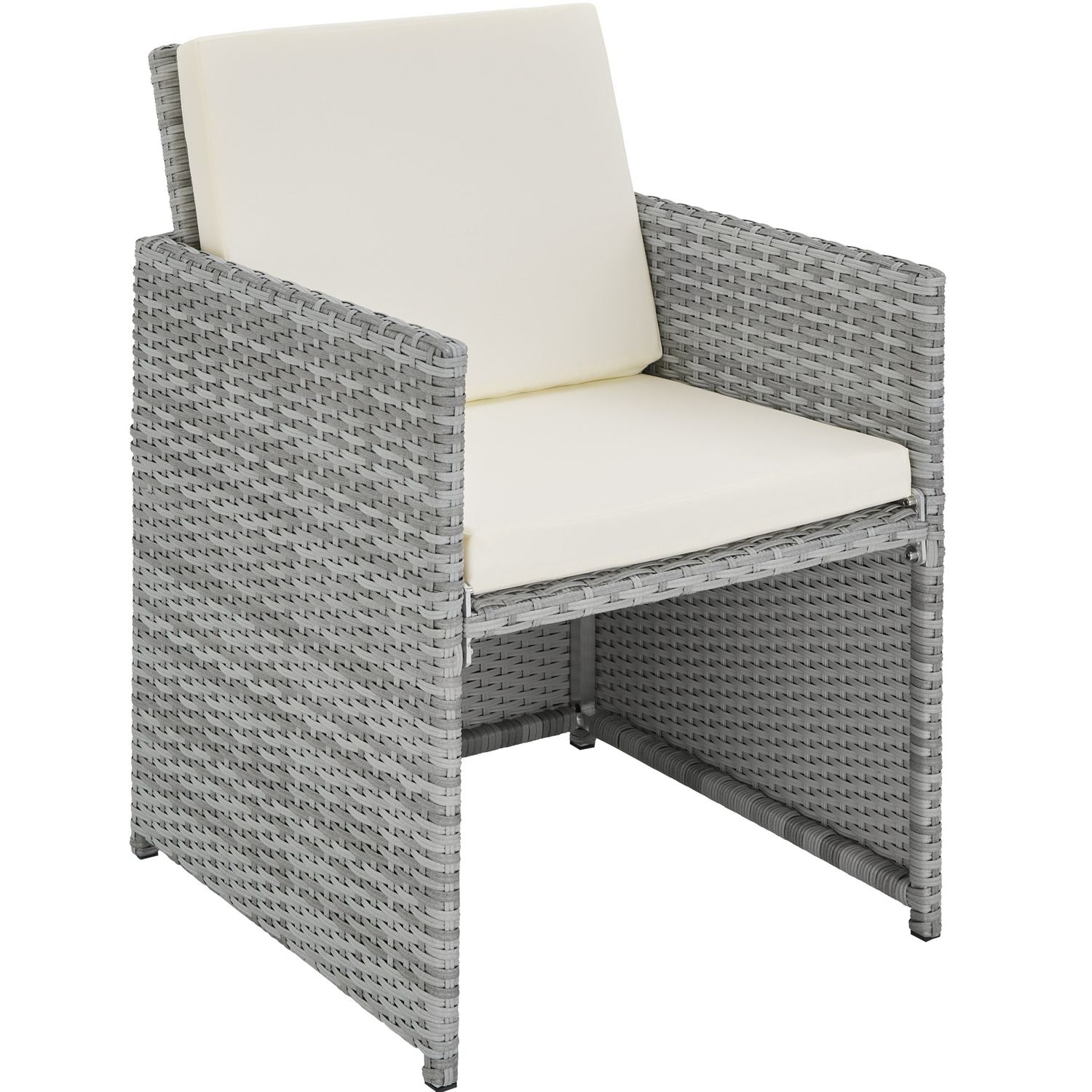Conjunto De Ratán Sintético Nueva York - Gris Claro