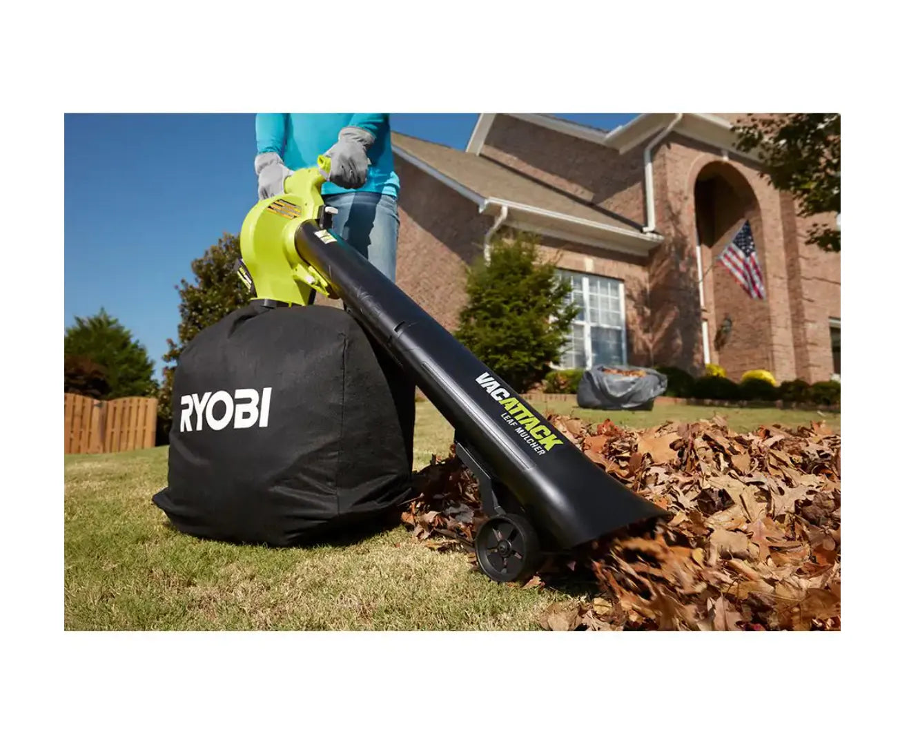 2025 RYOBI RY40451-2B 40V Vac Attack Aspiradora de Hojas Inalámbrica/Mulchadora con (2) Baterías de 5.0 Ah y (1) Cargador