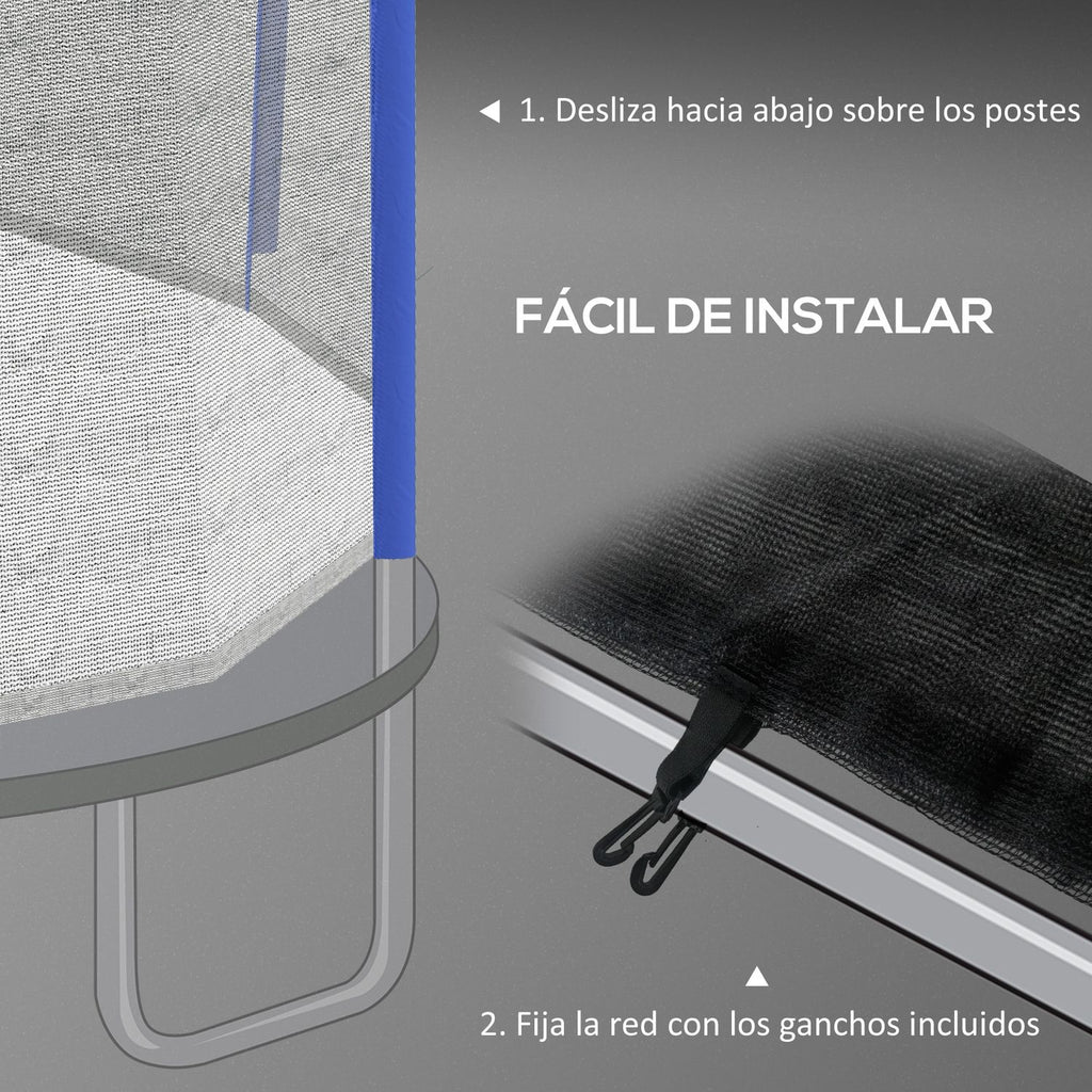 Red De Seguridad Para Cama Elástica Sportnow Pe, Ø244x180 Cm, Azul