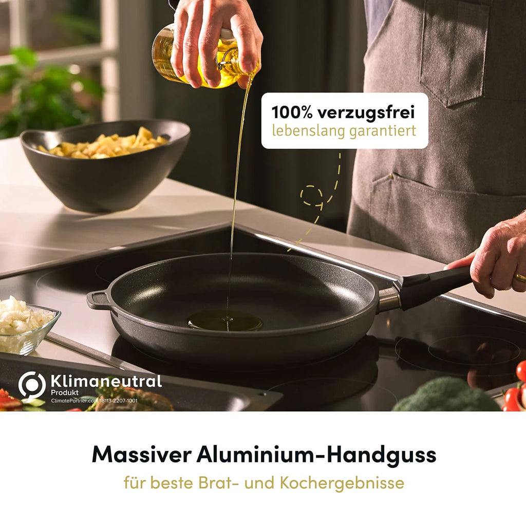 2025 Sartén para brasear / asador redondo Ø 20-32 cm con tapa opcional