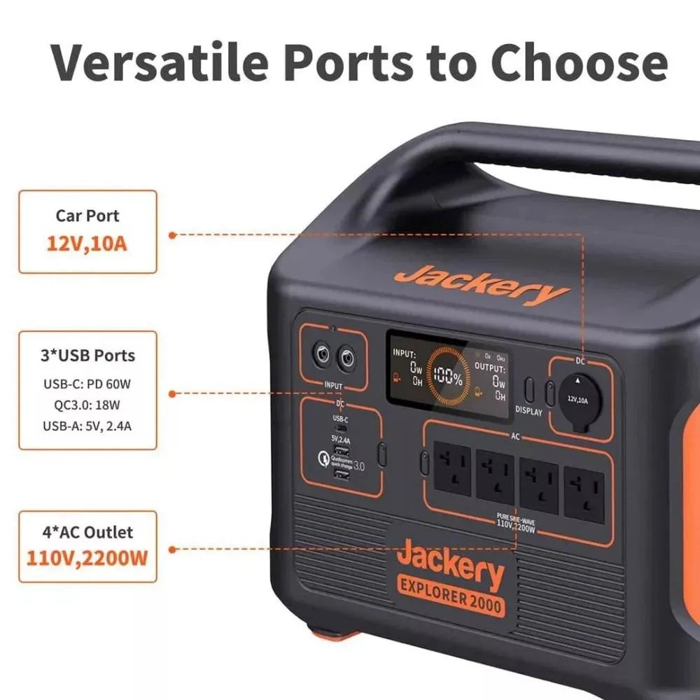 2025 Generador solar Jackery 2000 (Jackery 2000 con 4 paneles SolarSaga 200W)