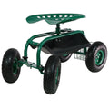 2025 Carrito de Jardín Rodante Sunnydaze con Asiento de Trabajo y Manillar de Dirección