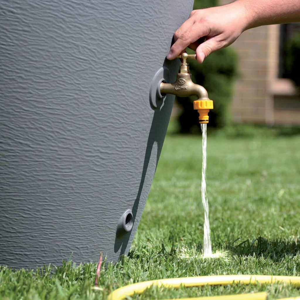 2025 Depósito de Agua de Lluvia AQUA CAN de 210 L Color Gris – Barril Decorativo con Grifo y Kit de Conexión
