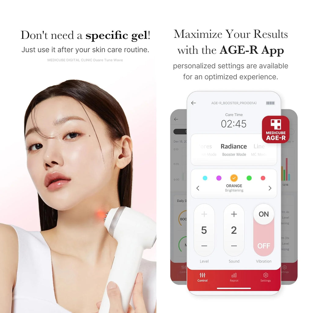 Medicube Age-R Ultra Tune 40.68 | Dispositivo 2 en 1 de Alta Tecnología para el Cuidado Facial - Elasticidad, Corrección de Arrugas, Luminosidad, Herramienta de Belleza Coreana