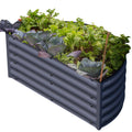 Macetero semicircular Olle Gardens en gris noche – solución de plantación alta de 43 cm para raíces sanas y un jardín elegante