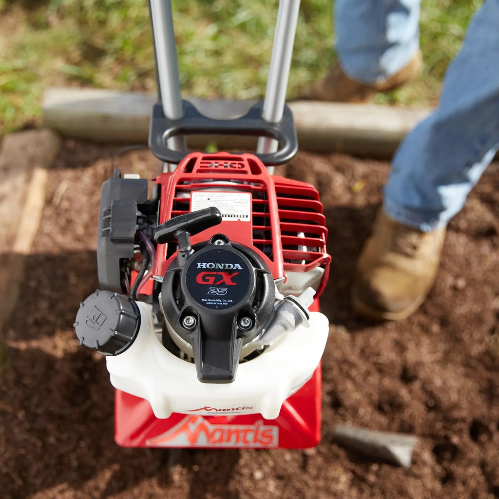 2025 MANTIS 7268 Mini-Cultivador/Tilladora de 25 cc, con Tine Delantero de 9 pulgadas y Rotación Adelante (CARB)