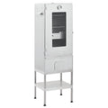 2025 Ahumador 44,5 x 29 x 83 cm con mesa 40 x 28 x 44,5 cm galvanizado – Armario para ahumar plateado