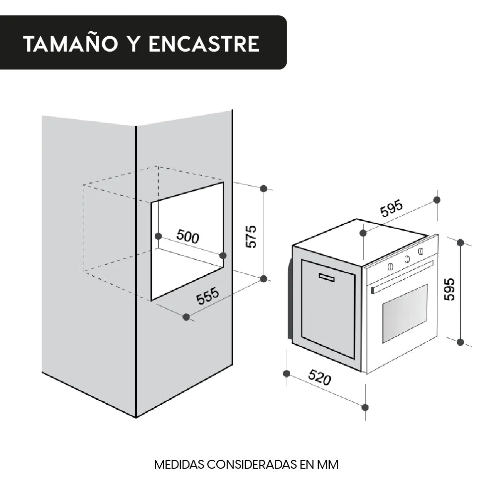 2025 Horno Empotrado Elegance III 52 Lts FDV
