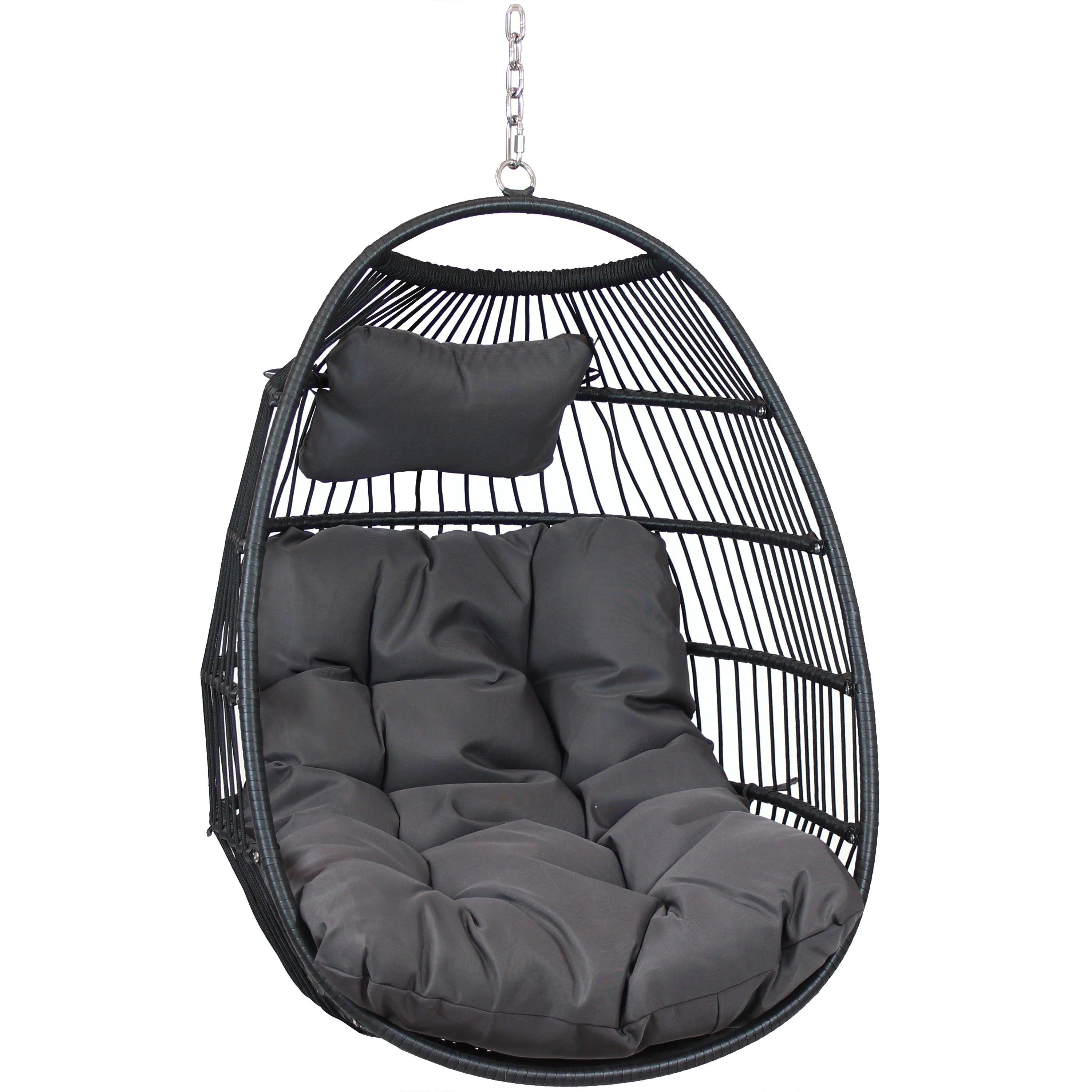 2025 Silla Colgante de Exterior Sunnydaze Julia en Forma de Huevo con Cojines