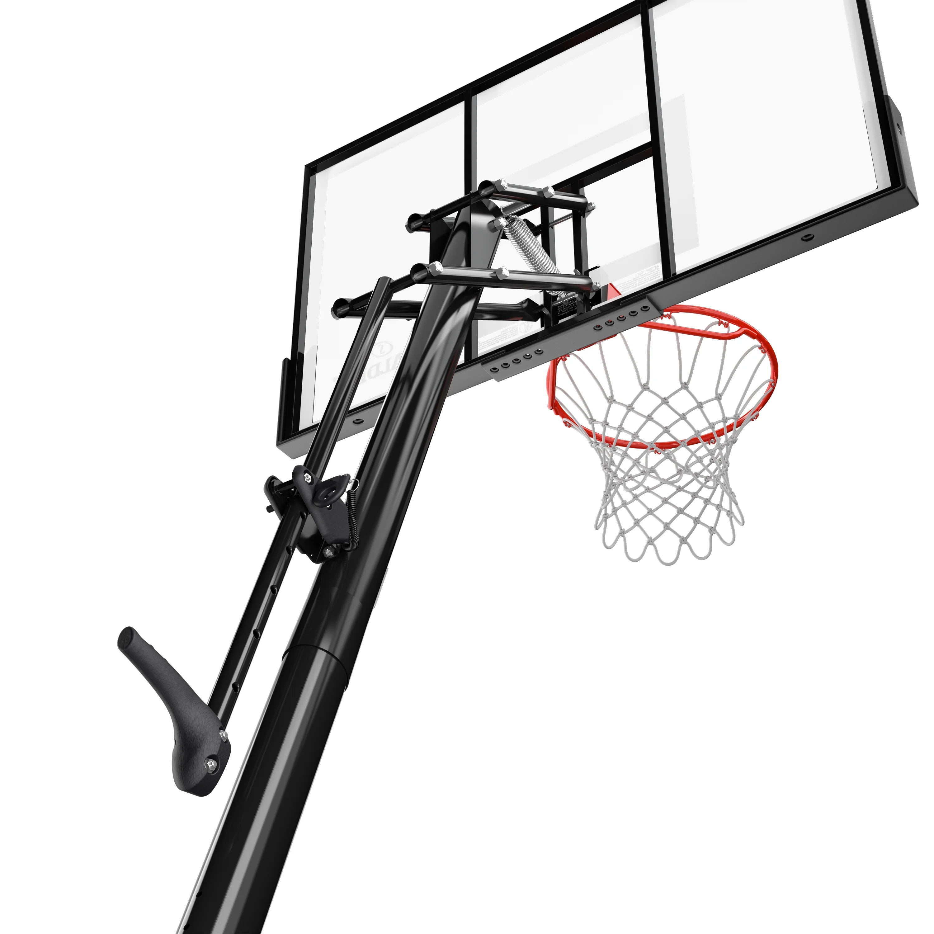 2025 Canasta de Baloncesto Portátil Spalding de 54 pulgadas – Panel de Policarbonato Irrompible, Sistema Ajustable ExactaHeight y Aro Pro Slam – Para Juego Exterior