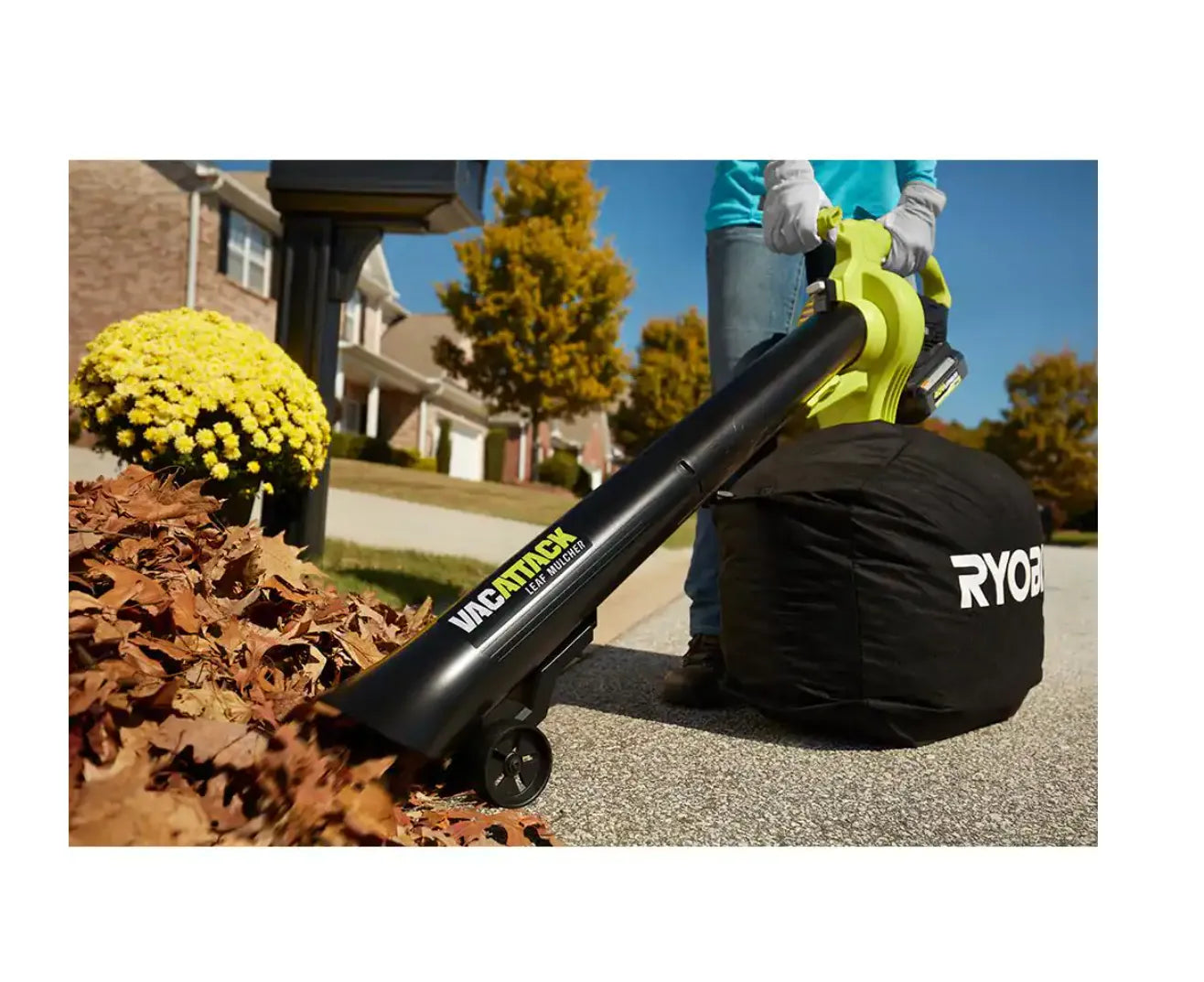 2025 RYOBI RY40451-2B 40V Vac Attack Aspiradora de Hojas Inalámbrica/Mulchadora con (2) Baterías de 5.0 Ah y (1) Cargador